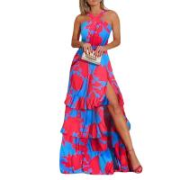 Vestido sin mangas con cuello en V estampado con tirantes de verano 2025 - details 8