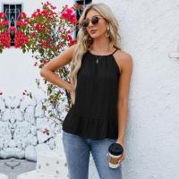 Camiseta sin mangas de verano para mujer estilo coreano con tirantes, top de color sólido. - details 1