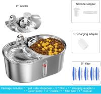 Fuente de agua para gatos, 101 oz/3 L, fuente de agua para mascotas de acero inoxidable 304 para gatos en el interior, cuencos para gatos 2 en 1 para comida y agua, dispensador automático de agua para perros ultrasilencioso con bomba de agua y 5 filtros - details 6