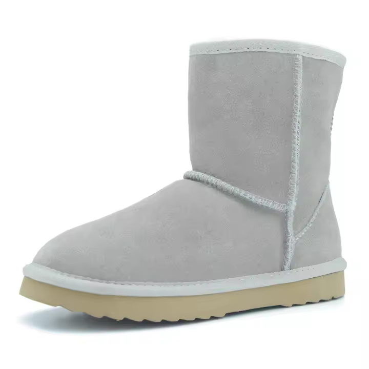 Botas de nieve básicas clásicas de Australia para mujer, zapatos de goma antideslizantes cálidos de invierno con forro de lana de cuero genuino a media pantorrilla - 1