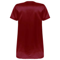 Camisón de satén para hombre y mujer, ropa de dormir de manga corta con cuello en V, ropa de dormir para el hogar, ropa de dormir con abertura lateral, albornoz para dormir - details 11