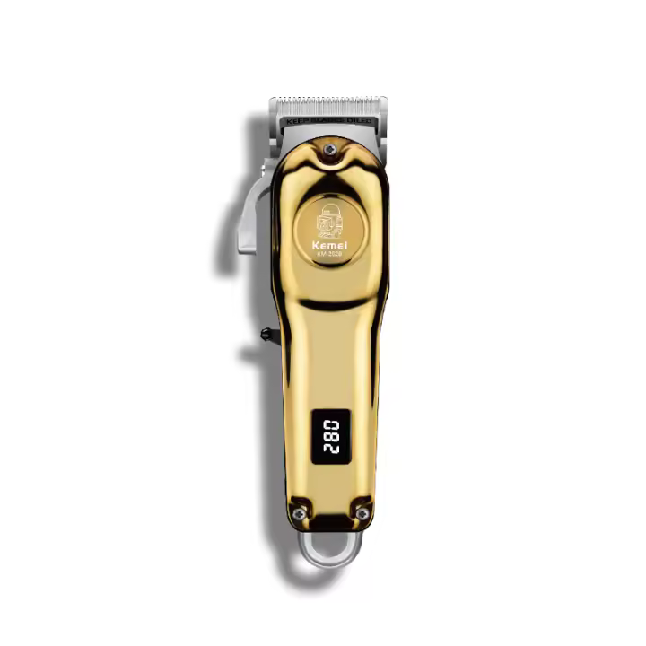 Kemei-cortadora de pelo profesional para hombre, máquina eléctrica inalámbrica para cortar Cabello, recargable, cuerpo de Metal completo - 1