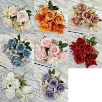 Flor Artificial Multicolor, pétalo de seda, 7 tenedores, plantas de simulación, arreglo Floral, adorno de escritorio, flores de lirio rosa realistas - details 4