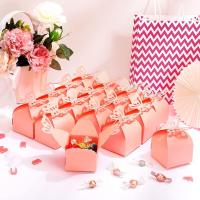 50 cajas de regalo para bodas, cajas decorativas con forma de mariposa rosa para fiestas de cumpleaños con temática de aniversario - details 4
