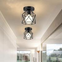 Lámpara de Techo Goeco Semiempotrada para Cocina Pasillo Material de Hierro Iluminación Vintage Estilo Tradicional Fuente de Luz de Bombillas Incandescentes Montaje en Techo - details 5