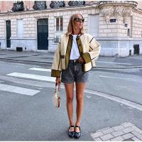 Abrigos acolchados de retazos para mujer, chaqueta con cuello redondo y bolsillo de una sola botonadura, ropa de calle informal - details 13