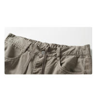 Pantalones cortos de algodón puro de verano para hombre, pantalones cortos cómodos y transpirables con múltiples bolsillos, pantalones cortos Cargo con movimiento, nuevos pantalones cortos de mezclilla de moda sólida para hombre - details 7