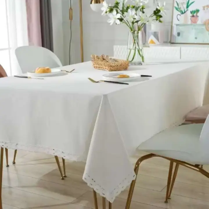 Ence mantel impermeable blanco suave para piscina, escritorio para todas las fiestas, bodas, cocinas, cenas, picnics y hogar - 1