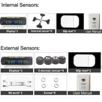 Sistema de supervisión de alarma de presión de neumáticos de coche TPMS, Control automático de brillo, energía Solar inalámbrica, 4 sensores, accesorios de decoración - details 14