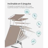 Silla de Senderismo Tumbona Reclinable Plegable, Ligera, 55 x 193 x 31 cm, Carga 150 kg - details 47