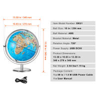 SucceBuy Globo terráqueo para niños, globo geográfico, para aprendizaje de niños, decoración de geografía en el aula y el hogar - details 5