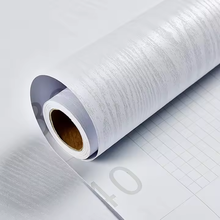 Papel tapiz de vinilo sintético de madera blanca, pegatinas impermeables para muebles, paredes, encimera, cocina, bricolaje - 1