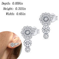 Pendientes de aro de Plata de Ley 925 para mujer, aretes con forma de corazón, luna y estrella, regalos de joyería - details 13