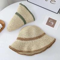 Nuevo cubo de paja de verano para mujer, sombrilla para exteriores, pescador, moda para mujer, sombrero de playa para vacaciones, regalo de primavera - details 6