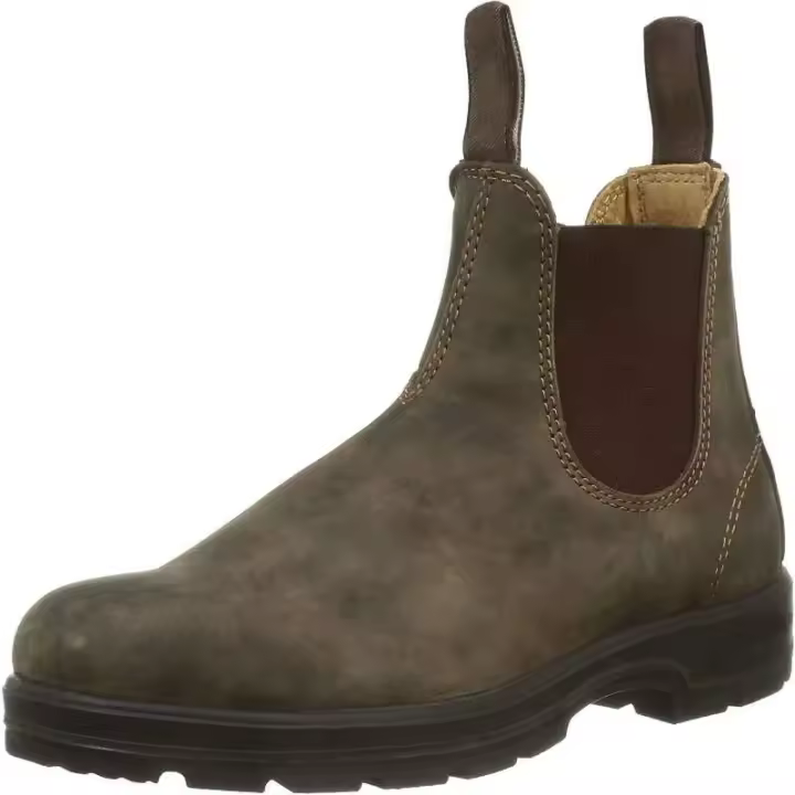 Zapatos de pareja formales de cuero Oxford sin cordones, botas clásicas para hombre, botas vintage casuales negras - 1