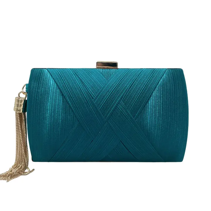 Bolso de noche versátil para mujer, bandolera color champán con cierre, bolso de fiesta y boda, novedad de 2025 - 1