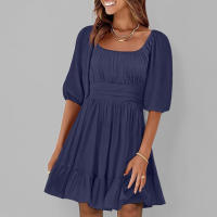 Primavera nueva ropa de mujer europea y americana temperamento elegante simple vestido de cintura alta mujeres - details 5