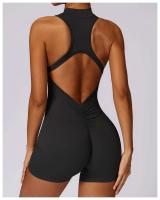 Monos deportivos sin mangas V Back Scrunch Traje de yoga de una pieza con cremallera - details 42