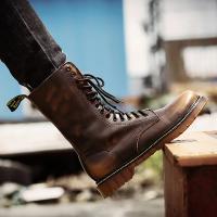 Botas De Cuero Para Hombre, Botas De Trabajo De Caña Alta Transpirables Y Resistentes Al Desgaste, Impermeables Y Cálidas - details 9