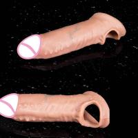 Empaque privado Extensor de pene sexy Potenciador de testículos Funda de bondage para agrandamiento Condón reutilizable Retraso de tiempo Juguetes sexuales para hombres - details 2