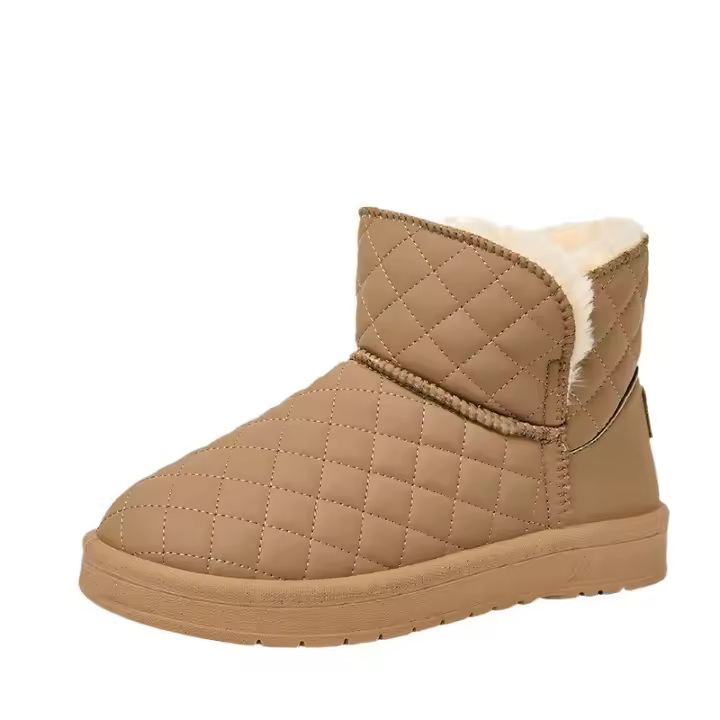 Botas de nieve de lana, zapatos de algodón grueso, a la moda, versátiles, cálidas, con suela gruesa y corta. - 1