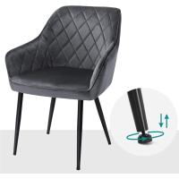 Silla de Comedor de Terciopelo Silla de Cocina con Respaldar Carga Máx. 120 kg Patas de Metal - details 12