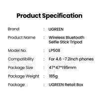UGREEN Bluetooth5.1 trípode/palo Selfie soporte 750mm extendido 10m Bluetooth obturador remoto Universal para IOS Android - details 14
