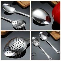 Colador de acero inoxidable pulido, cuchara para sopa, cabezal puntiagudo, filtro de aceite multifuncional, colador, cuchara de sopa para el hogar - details 4