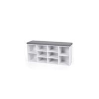 Armario para Zapatos con 3 Compartimentos Zapatero con 3 Niveles Blanco Ajustable-Entrada de Puerta Pasillo Sala de Estar Dormitorio 60 x 24 x 120 cm LBC03WT, Madera de ingeniería - details 4