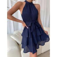 Primavera Verano 2025 Nuevo Vestido sin Mangas para Mujer con Volantes Verde - details 6