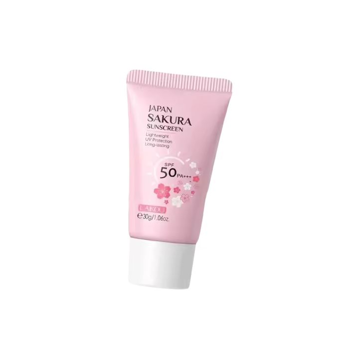 Crema de protección solar Sakura SPF50 Set de aislamiento facial hidratante e iluminador - 1