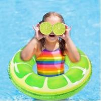 Flotador de Piscina de Frutas Feliz Anillo Inflable de Nata, Naranja, Limón para Niños - details 5