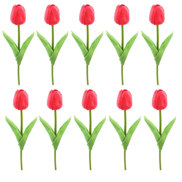 10 Uds. Ramo de flores de seda rústicas de flores de tulipán de imitación creativas de plantas artificiales ligeras - 1
