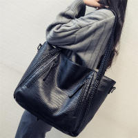 Bolso de mano de gran capacidad para mujer, bolso de hombro tipo bandolera de PU, diseño de cocodrilo retro, para uso diario - details 2