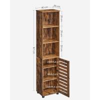 Armario de Baño de Alto Estilo Independiente con 3 Compartimentos Abiertos y 2 Estantes Ajustables - details 10