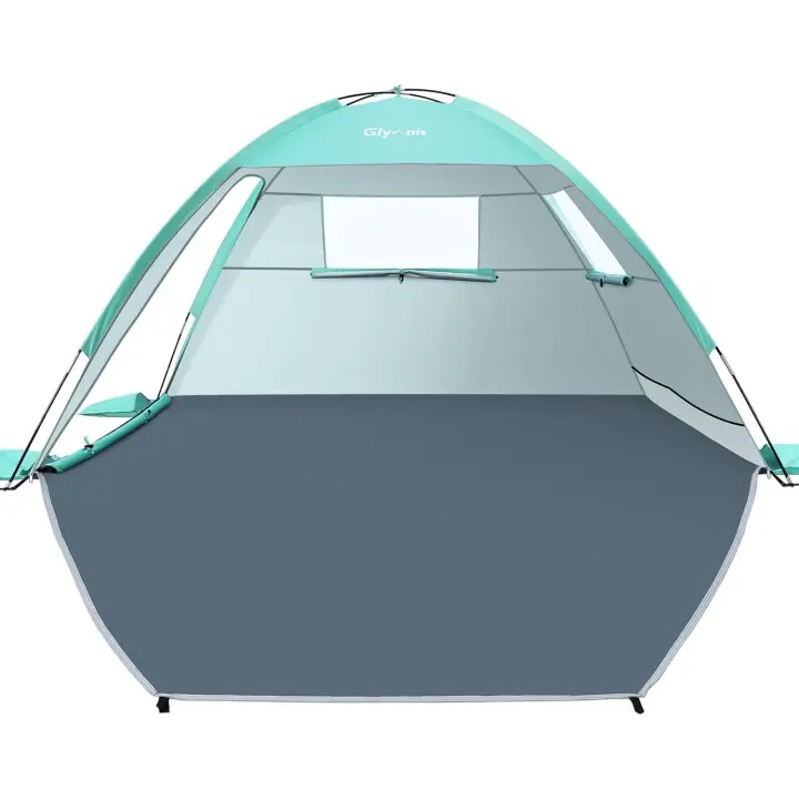 Tienda de Playa Refugio Playero para 2-3 Personas con Doble Puerta de Cremallera, Ventanas Ventiladas, Protección UPF 50+ Ideal para Playa Pesca - 1