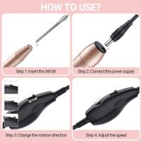 Portable Electric Nail Drill, Compact Efile Electrical Professional Nail File Kit for Acrylic, Gel Nails,Gold - details 2