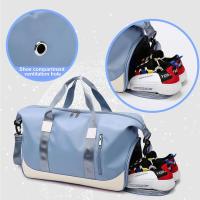 Bolsa de Lona de gran capacidad con compartimento Para Zapatos, Bolsa Húmedo y Funda a carrito para Mujeres y helbres, Bolsa de viaje, Bolsa de fitness, Gimnasio, camping, yoga, waterproof, 40 L (Azul) - details 2