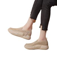 Zapatos planos de tobillo para mujer 2025 en blanco con suela gruesa transpirable. - details 0
