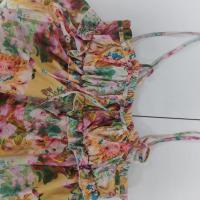 2025 primavera nueva ropa de mujer europea y americana impresa floral francesa sin espalda vestido dividido con tirantes delgados - details 16