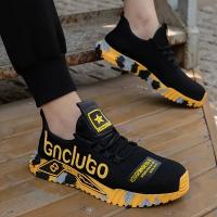 Protector de acero del dedo del pie, zapatos de seguridad para hombres, zapatos de trabajo antipinchazos, zapatos industriales transpirables, botas de seguridad de trabajo indestructibles - details 4