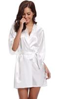 Bata de satén para mujer, lencería íntima, ropa de dormir sedosa, regalo de boda nupcial, bata de baño tipo kimono informal, camisón Sexy - details 17