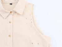 Vestido Camisero sin Mangas con Botón Frontal Moda Casual para Mujeres OUWU - details 4