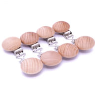 Cadena de madera de haya Natural para chupete, Clips redondos de 30mm para chupete, mordedor de grado alimenticio para bebé, juguetes para masticar, 30 piezas - details 2