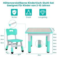 Juego de mesa y 2 sillas para niños, muebles de grupo para asientos infantiles, altura ajustable - details 4