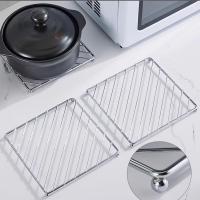 Soporte cuadrado para olla, soporte aislado antiescaldaduras para olla, estante grueso a prueba de herrumbre, herramientas de cocina, mantel individual, decoración para mesa de comedor, 2 uds. - details 5