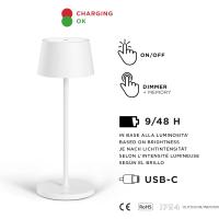 Lámpara LED recargable USB de Mesa Regulable - Larga duración - Luz regulable (Dimmer) con un toque - Casa y restaurante - Protección IP54 - Dorado Oscuro - details 12