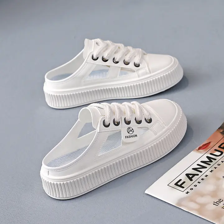 Nuevos Zapatos De Lona De Moda, Zapatos Planos Casuales De Media Bandeja Para Mujer - 1