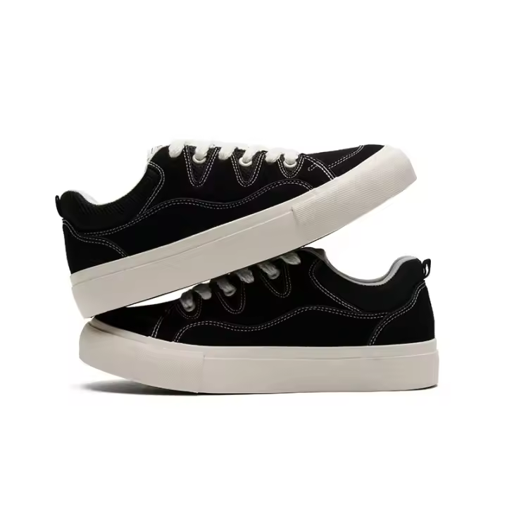 Zapatos De Hombre Zapatos De Lona Negra Nuevos Zapatos Casuales De Tablero - 1