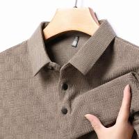 Polo informal de manga larga para hombre, color sólido, transpirable, cómodo, versátil, moderno, novedoso - details 7